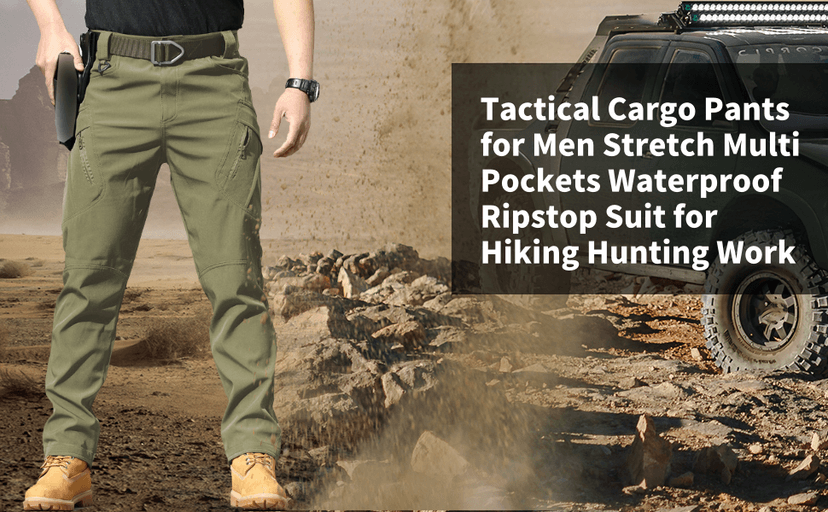 Generic Mens Cargo Work Pants Ripstop Tactical Pant with Multi Pockets Outdoor Water Resistant Hiking Woking Construction Trousers