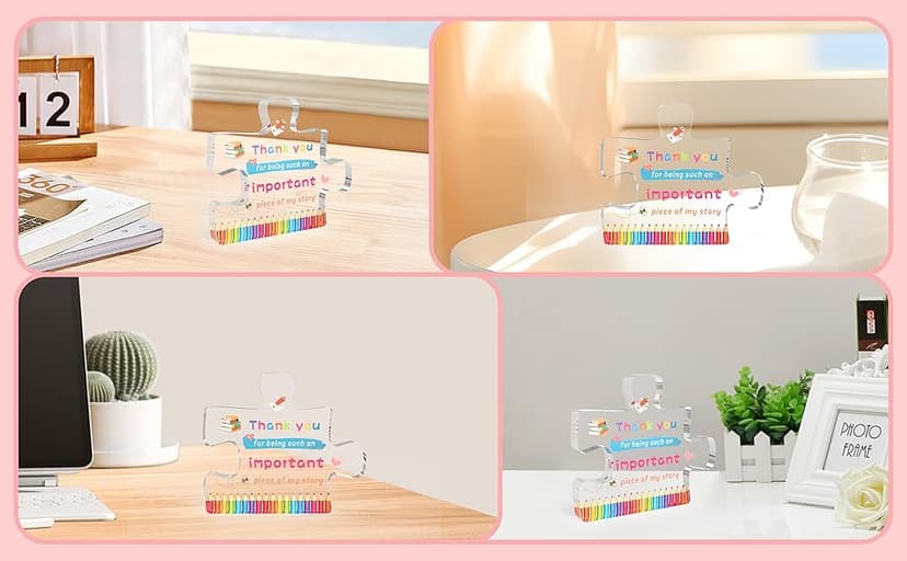 Gifts for Teachers - Teacher Christmas Gift,Teachers Appreciation Gifts for Women,End of Year Thank You Teacher Acrylic Decor Valentines Day Retirement Graduation Birthday Gift