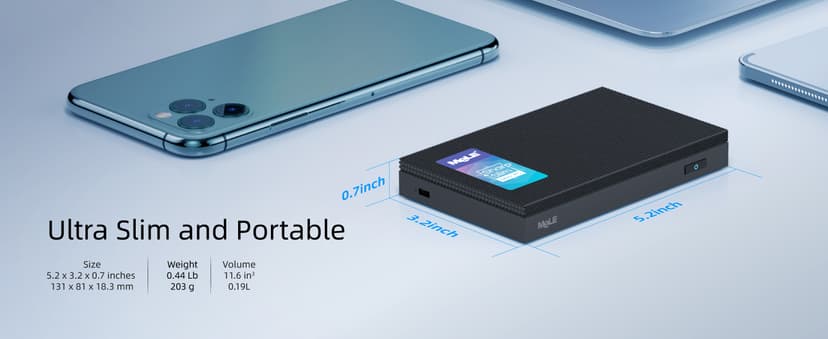 MeLE Fanless Mini PC Quieter3Q 11th Gen N5100 8GB 128GB, Micro Computer WiFi 5 Small Desktop Service with USB-C PD, Gigabit Ethernet, Dual HDMI 4K, Auto Power on, PXE Support M.2 SSD