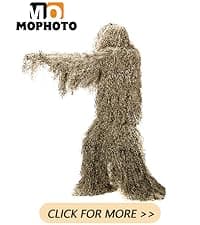 MOPHOTO 5 in 1 Ghillie Suit 3D Camouflage Hunting Suits - Jacket, Pants, Hood, Carry Bag for Adults & Youth, M/L/XL/XXL