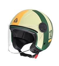 TRIANGLE Open Face Motorcycle Helmet Retro 3/4 Helmets with Clear Visor for Men Women DOT Approved