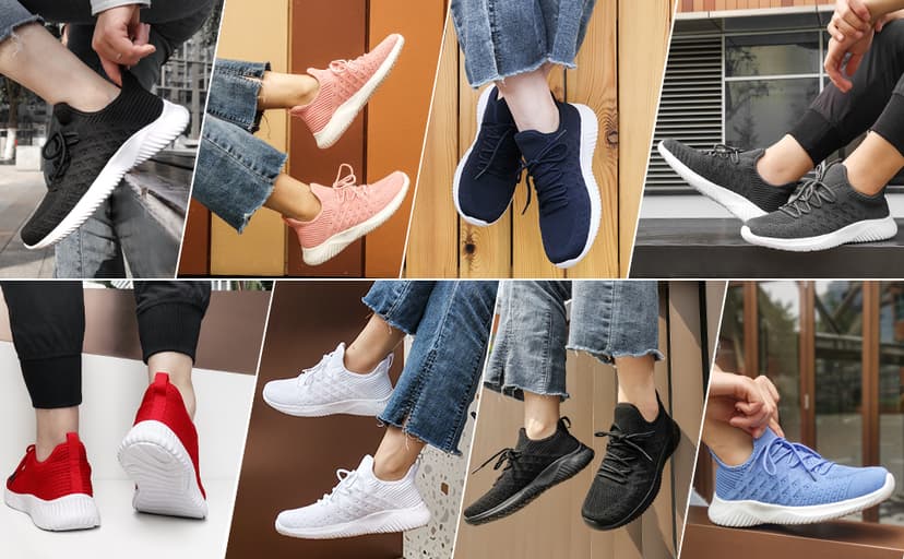 Feethit Womens Slip On Walking Shoes Non Slip Running Shoes Breathable Workout Shoes Lightweight Gym Sneakers