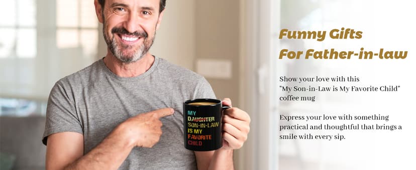 YHRJWN My Son In Law Is My Favorite Child Mug-11Oz, Funny Gift for Mother-in-Law or Father-in-Law, Ceramic Coffee Mug for Mother's Day, Father's Day, Birthday, Christmas B0FNNBHKXR