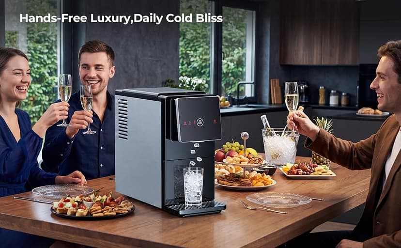 Antarctic Star Nugget Ice Maker Countertop, 33 Lbs/24H, Automatic Ice Dispenser, Self-Cleaning Portable Ice Machine, 1.8L Water Tank, Touch Screen & Auto Ice Drop, for Home/Office/Kitchen