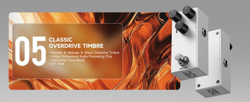 Donner Compressor Pedal for Electric Guitar, DIY Shell, Analog True Bypass Effects Pedal, Vintage Warmth & Studio-Grade Clarity(EMBARK 08)