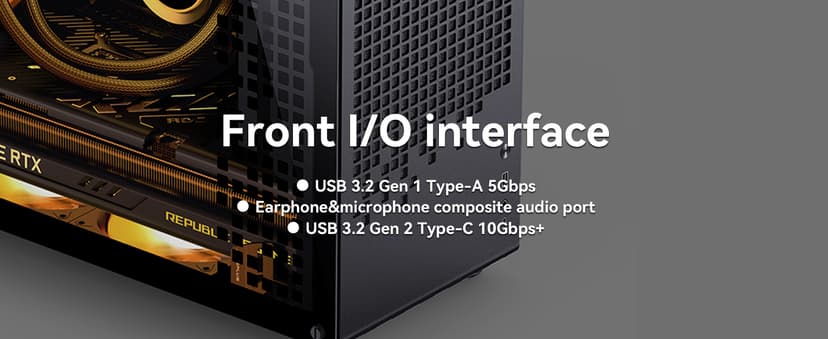 JONSBO/JONSPLUS Z20 Black Micro-ATX Mini Tower PC Case,with Detachable Carrying Handle, Mini Size, High-Performance Hardware Compatible, Support 240AIO, H160mm Cooler, Black