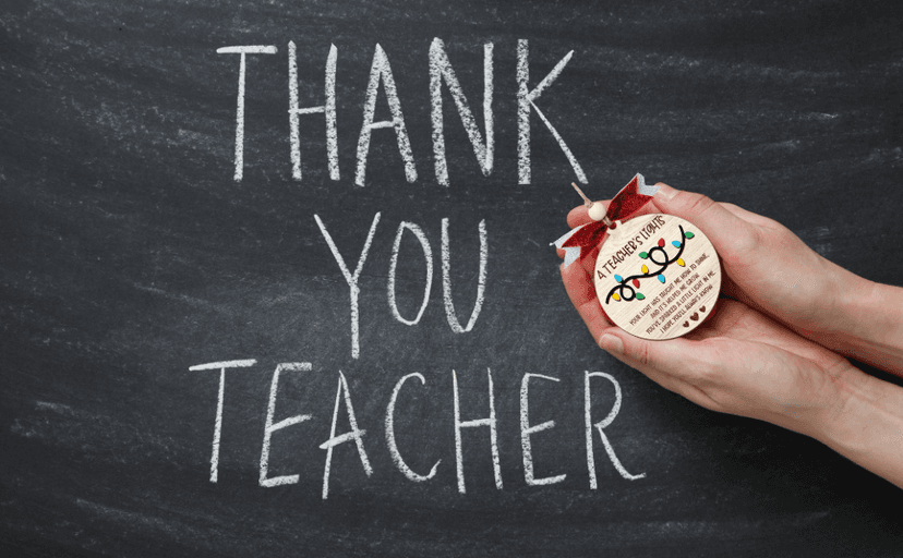 Heartfelt teacher Christmas ornament. A thoughtful thank you gift for teachers that shines with appreciation. Ready to hang. Teacher Christmas Ornaments – Best Merry for Teachers (B48) B0D9GZF921