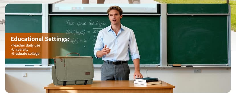 ESTARER Men Messenger Bag 17-17.3 Inch Laptop Bag Water-resistant Canvas Computer Shoulder Bag Briefcase for Work College Travel, Grey