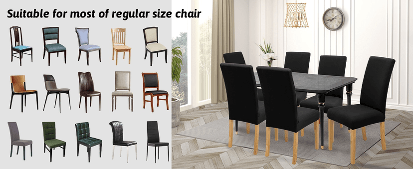 BIETYONE Chair Covers,Dining Room Chair Covers Set of 6,Stretch Kitchen Chair Cover,Washable Dining Chair Cover,Parsons Chair Slipcovers Protective,for Home,Restaurant,Banquet