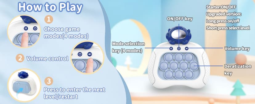 Pop The Target! Handheld Speed Push Game Machine: A Fun Multiplayer Game for Family. Sensory Fidget Toy Christmas Toys Gifts for 6 7 8 9 10 11 12 Years Old Kids Road Trip Car Games Kids White