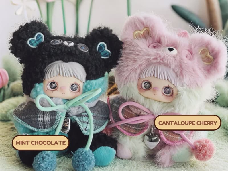 CALEMBOU Plush Blind Box Pendant, Kawaii Maymei Tiny Bear Cookie Series Stuffed Blind Box Keychain, Kawaii Mystery Vinyl Plush Bag Charms Collectible for Birthday Christmas B0FZ94D196