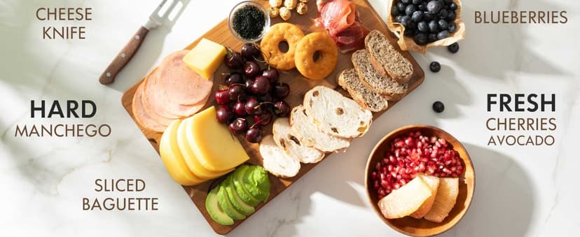 Astercook Deep-Carbonized Bamboo Cutting Boards for Kitchen with Wood Storage Stand, Reversible Charcuterie & Chopping Boards with Juice Grooves and Easy-Grip Handles, Knife-Friendly, Kitchen Gift