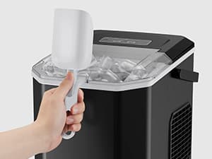 Silonn Ice Maker Countertop, Portable Ice Machine with Carry Handle, Self-Cleaning Ice Makers with Basket and Scoop, 9 Cubes in 6 Mins, 26 lbs per Day, Ideal for Home, Kitchen, Camping, RV