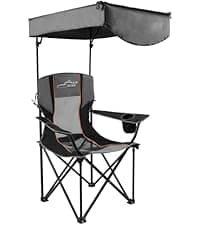 FAIR WIND Oversized Fully Padded Camping Chair, Heavy Duty Quad Fold Chair Arm Chair Support 350 LBS with Cup Holder, Collapsible Lumbar Back Chair Portable for Outdoor, Black