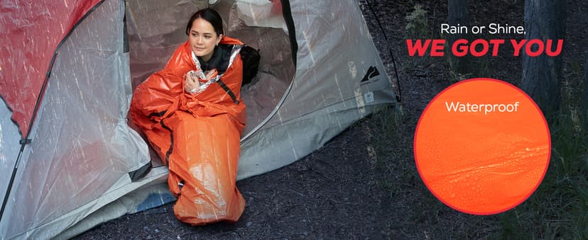 Emergency Sleeping Bag for Survival Gear and Supplies Life Bivy Sack Waterproof Mylar Emergency Blankets for Survival Kit Car Camping Gear Hiking Tac Bivvy Go Bags Supplies Sleep Sacks Shelter