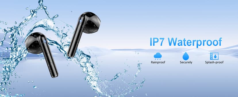 Wireless Earbuds, 2025 Bluetooth 5.3 Headphones HiFi Stereo Ear buds with ENC Noise Cancelling Mics, 40H Bluetooth Earbuds with Dual LED Display, IP7 Waterproof in Ear Earphones for Android iOS, Black