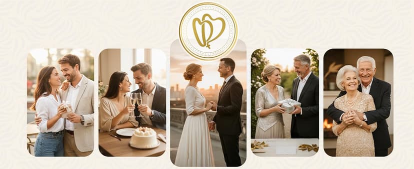 Wedding Anniversary Couples Gift - Two Hearts and Cross Iron Sculpture, Heart Decoration Gift for Her and Him, 1st to 50th or 60th Anniversary, Includes Present Box and Poem Card