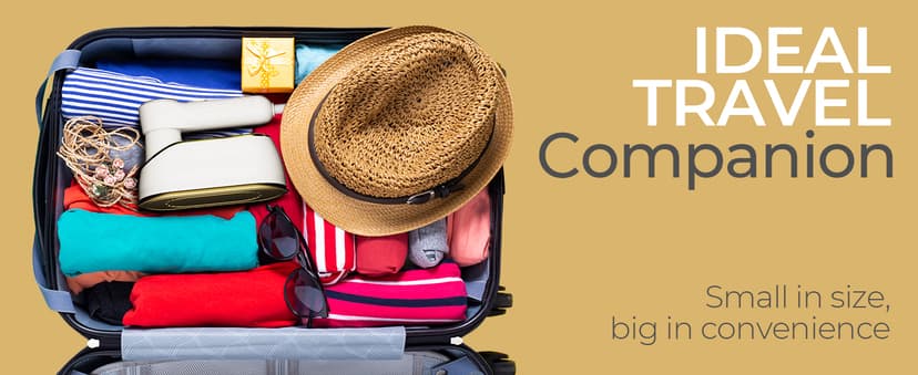 NIASSO Portable Travel Steamer, 1200W Handheld Fabric Steamer for Clothes, 4 Modes with LCD Display, Powerful Wrinkle Remover for Home & Travel, 150ml Water Tank, 10S Fast Heat-Up, 180° Swivel Handle