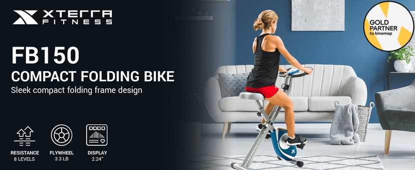 XTERRA Fitness Folding Exercise Bike, 225 LB Weight Capacity