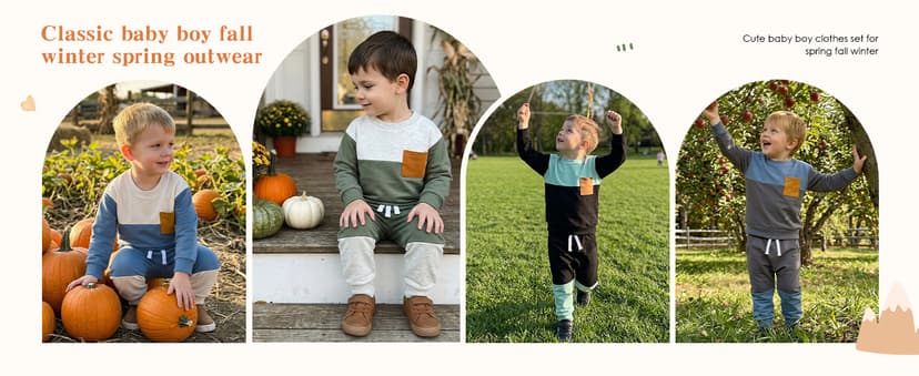 3 6 12 18 24 Months 2T 3T 4T 5T Boy Clothes Toddler Fall Winter Outfit Contrast Color Long Sleeve Pullover and Joggers Set Kupretty Toddler Baby Boy Clothes Color Block Sweatshirt Pants Set B0C69FLN77