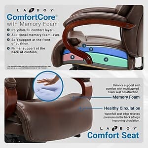 La-Z-Boy Bradley Bonded Leather Executive Chair (Roasted Chestnut)