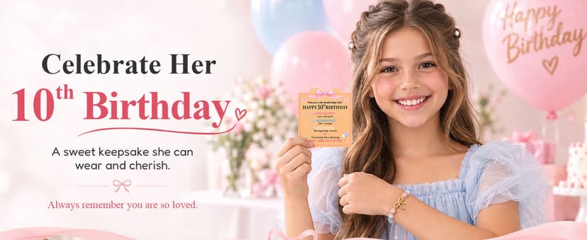 UPROMI 8/9/10 Year Old Girl Birthday Gifts - Bow Crystal Bracelet B0HD6CWC7K