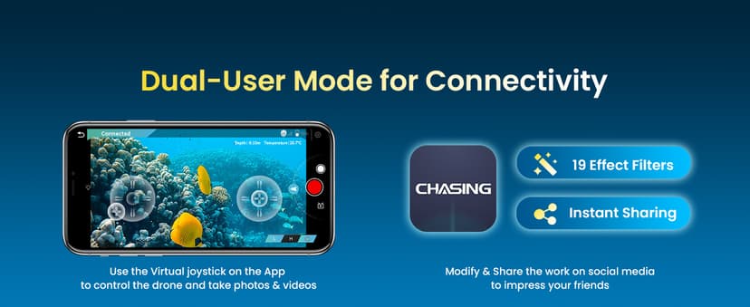 Chasing Dory Underwater Drone - Palm-Sized 1080p Full HD Underwater Drone with Camera for Real Time Viewing, APP Remote Control Green (Yellow)