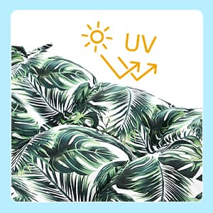 Barydat 4 Pcs Tufted High Back Chair Cushion Indoor Outdoor Seat and Back Cushions Palm Leaves Tropical Plants Lawn Rocking Chair Pads with Ties for Adirondack Patio Garden(Blue Stripes)