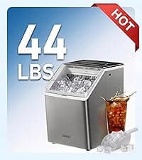 Silonn Ice Maker Countertop, 8 Ice Cubes in 6 Mins, 26.5 lbs/24H, 2 Bullet Ice Sizes, Self-Cleaning Bullet Ice Maker, Portable Ice Machine for Kitchen, Party, Office, and RV Camping