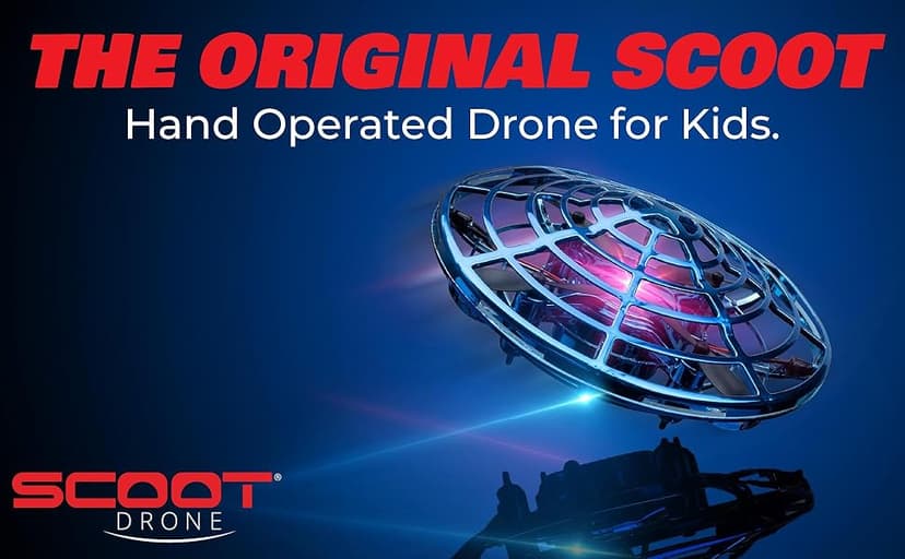 Force1 Scoot Hand Operated Drone for Kids or Adults - Hands Free Motion Sensor Mini Drones, Easy LED Indoor Rechargeable UFO Toy Flying Orb Ball Drone Toys for Boys and Girls (Blue)