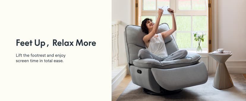 FLEXISPOT XRC7 Swivel Rocker Recliner Chair, 360° Swivel Oversized Armless Recliner Gaming Chair, Award-Winning Design with Premium PU Leather Upholstery for Living Room Gaming Room, Beige