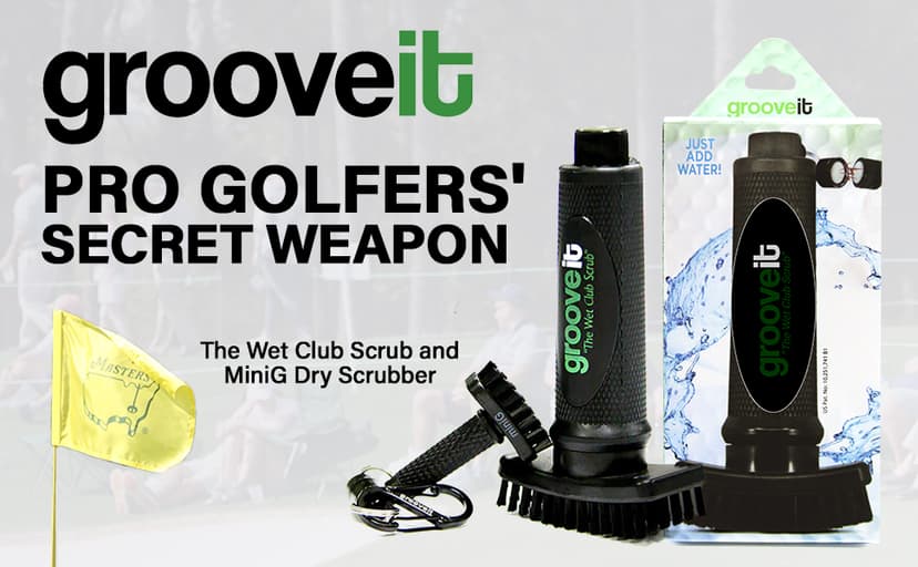 Grooveit The Wet Club Scrub Golf Water Brush - 3 Year Warranty - Anti-Leak Design - Magnetic Brush with Nylon-Bristle Head - Patented Pump for Easy Cleaning - Wide Cleaning Coverage - Long Lasting