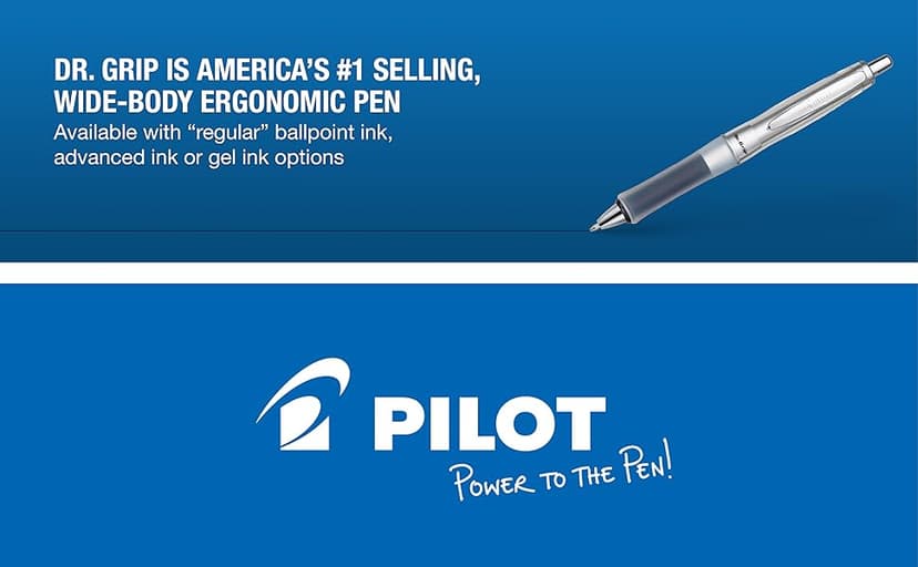PILOT Dr. Grip Center of Gravity Refillable & Retractable Ballpoint Pen, Medium Point, Black, Single Pen- Ideal for School, Journaling & Office Writing