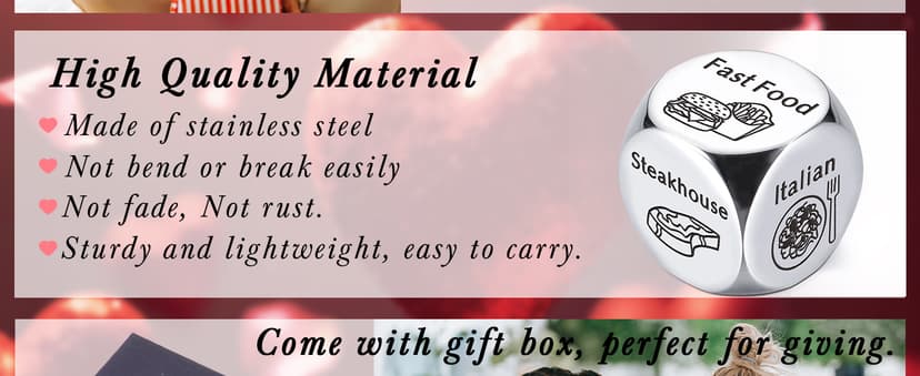 Him Her Couple Gifts for Boyfriend Girlfriend Food Decider 11th Anniversary Steel Date Night Gifts for Husband Wife for Wedding Christmas Valentines Birthday for Women Men