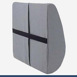 DMI Lumbar Support Pillow for Chair to Assist with Back Support with Removable Washable Cover and Firm Insert to Ease Lower Back Pain while Improving Posture, 14 x 13 x 5, Contoured Foam, Elite, Gray