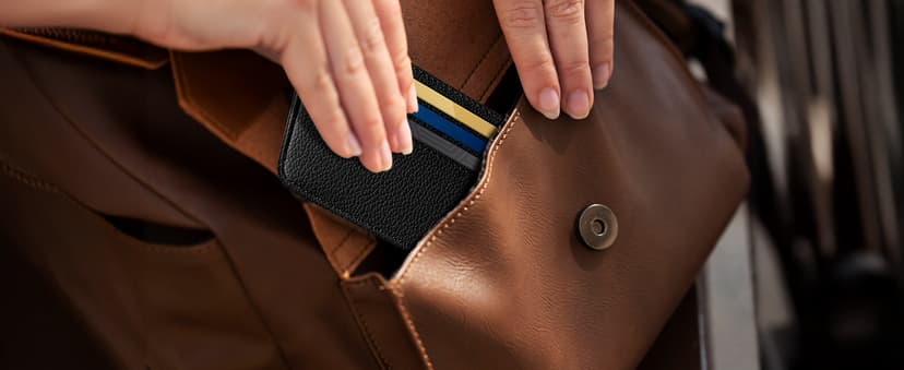 Mayski Credit Card Holder for Women Minimalist Wallet, RFID Blocking Wallets Card Cases, Small Wallets with ID Window for Women Men, Black