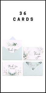 Winoo Design 100 PK Luxurious Gold Thank You Cards with Envelopes Bulk Sage Green - 5x3.5 Inches Wedding Thank You Notes Baby Shower Greenery Bridal Shower Small Business