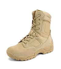 NORTIV 8 Men's Military Tactical Work Boots Side Zipper Leather Motorcycle Combat Boots Trooper