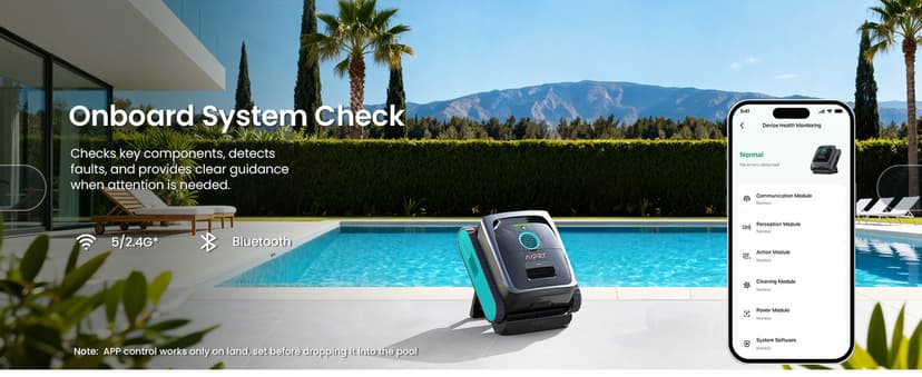 AIPER Scuba V3 AI Vision Cordless Robotic Pool Cleaner, Include Wireless Charging Dock, Smart Waterline Parking & Featherlight Design, Micromesh Multi-Layer Filtration, Blue