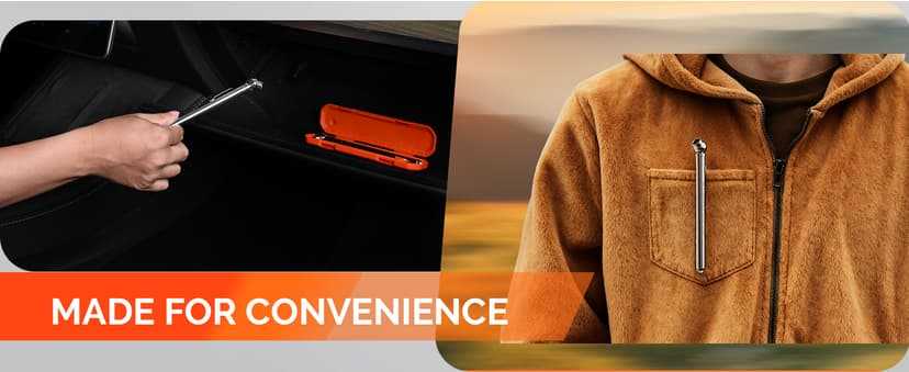 ETENWOLF Pencil Tire Pressure Gauge 2 Pack (10-50PSI, 20-120PSI) with 16 Tire Caps Calibrated to ANSI B40.1 Grade B(2%), Stainless Steel Body, Car Accessories for Cars, Pickups, RVs, Bicycles