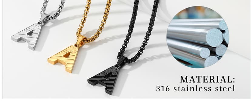 Stainless Steel Army Pendant Jewelry for Kids Teen Boy Zocomi American Flag Initial Necklace Gifts for Boys & Men B0FS78XFTM