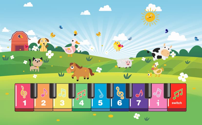 FOKI Floor Piano Mat for Toddlers, Baby Kid Sensory Educational Dancing Keyboard Carpet Animal Sounds Blanket Touch Playmat Musical Mats Birthday Toddler Toys for 1 2 3 4 5 Year Old Boy Girl Gifts