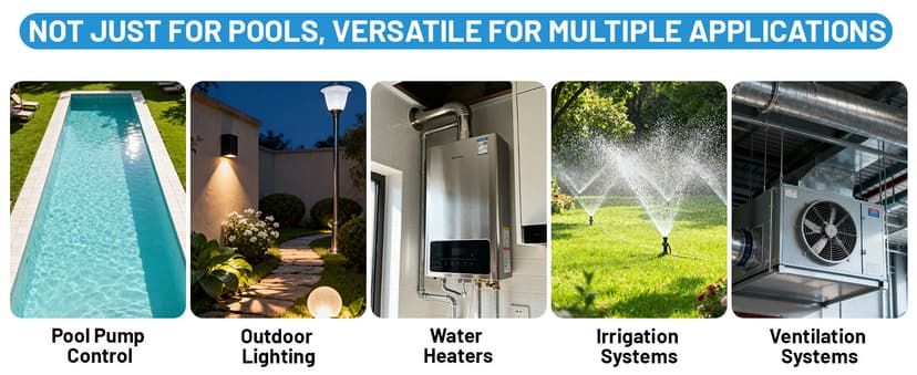 T104M Mechanical Time Switch (Mechanism Only), 208-277V AC 40A DPST, 24-Hour Dial with 12 ON/Off Trips, Heavy-Duty Timer Switch for Pool Pumps Water Heater Lighting and HVAC, with 4 Timer Trippers