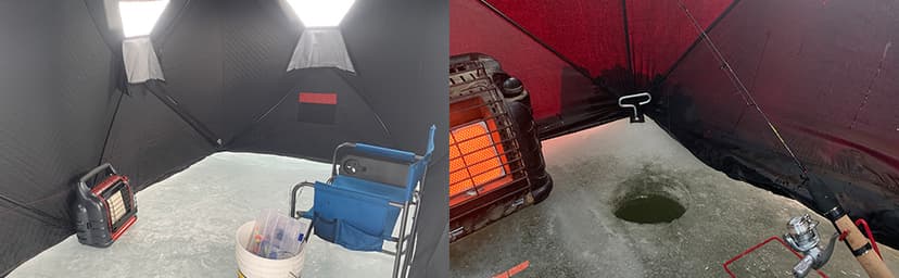 THUNDERBAY Ice Cube 2-4 Man Portable Ice Shelter, 24/34 Square Feet of Fishable Area, Portable 2-3 Person Ice Shanty