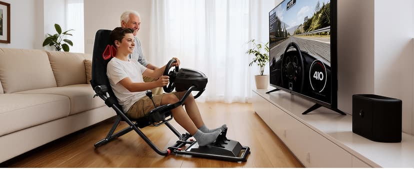 RACGTING Racing Simulator Cockpit for G920 G29 G923, Foldable Racing Simulator for Thrustmaster T248X T248 T300 T150 458 TX Xbox PS5 PS4 PC (Black)