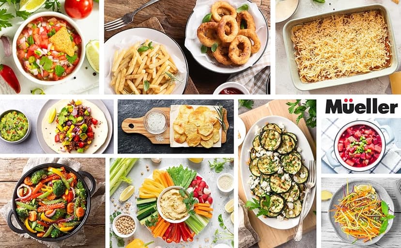 Mueller Pro-Series 10-in-1, 8 Blade Vegetable Chopper, Mandoline Slicer, Food Chopper with Container, Fruit Slicer, Kitchen Gadgets & Accessories, Home Essentials