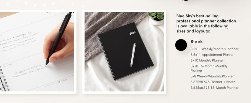 Blue Sky 2026 Weekly and Monthly Planner Calendar, Includes January 2026 - December 2026, 5" x 8", Flexible Cover, Wirebound, Laminated Tabs, Enterprise