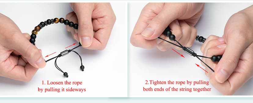 UNGENT THEM Mens Natural Stone Adjustable Bracelet for Men, Anniversary Birthday Christmas Graduation Gift for Him, Son, Brother, Husband, Boyfriend...