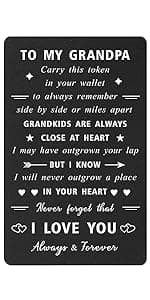 ENGZHI Grandpa Birthday Gifts Grandpa Keychain - Drive Safe I Love You Gifts from Grandkids - Grandfather Fathers Day Christmas Keepsake