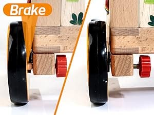 Wooden Baby Walker | Baby Push Walker with 9-in-1 Activity Cube, Sit to Stand Learning Walker Toy with Wheels for Boys Girls, Montessori Activity Center Walker, Adjustable Speed & Height